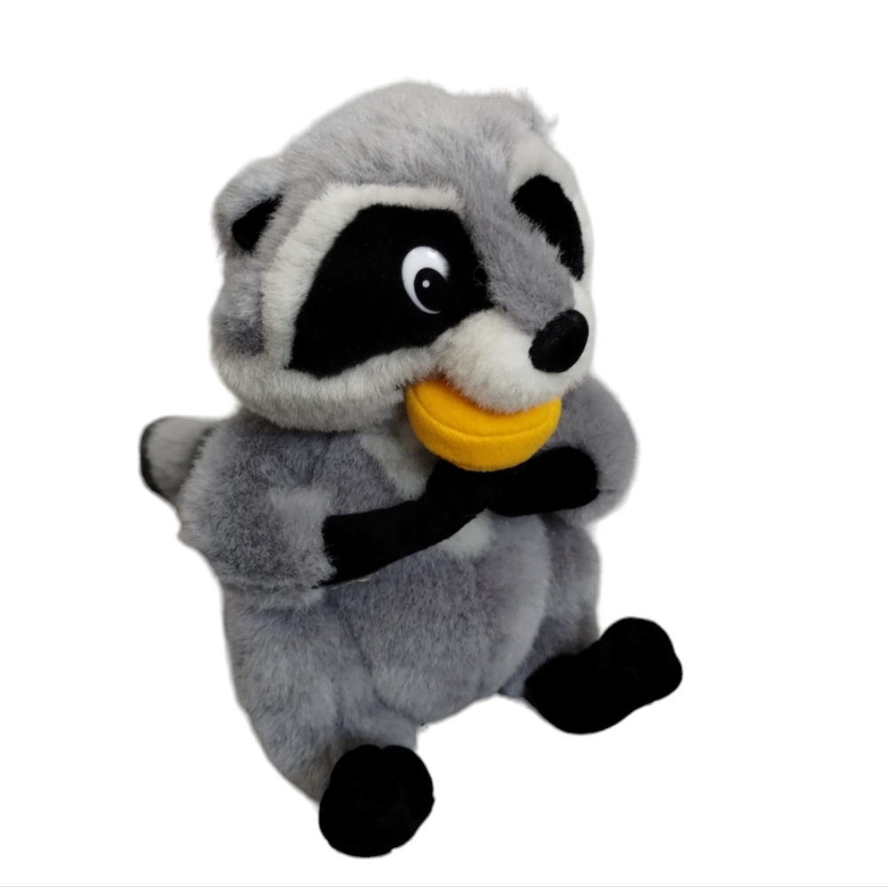 Walt Disney Vintage Pocahontas Meeko Racoon  Sitting Plush Stuffed Animal 8in
